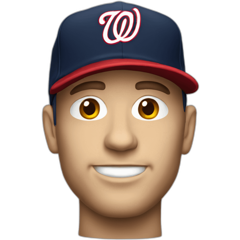 White Man with Washington nationals hat emoji