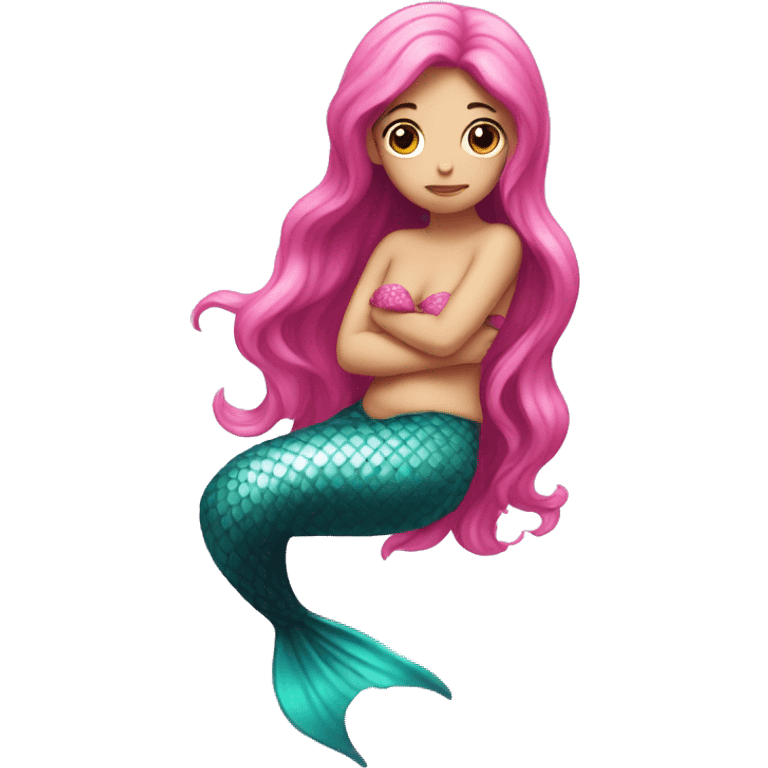 a sad mermaid with pink tail emoji