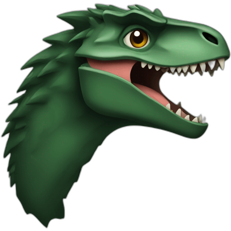 dark green vicious raptor head emoji