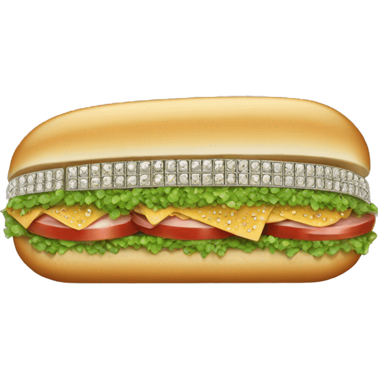 rhinestone bedazzled sub sandwich emoji