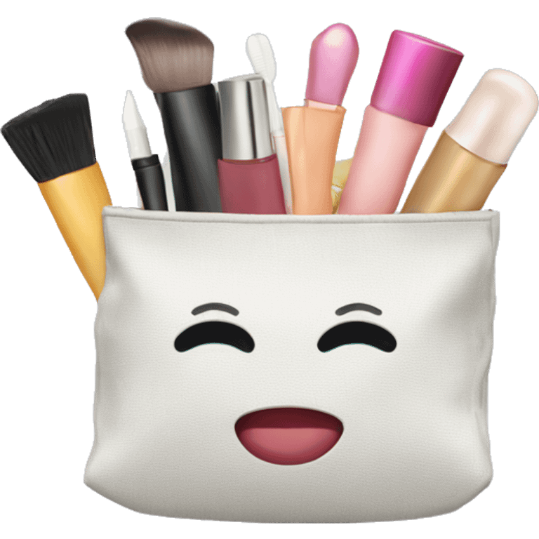 bag with cosmetics sticking out emoji