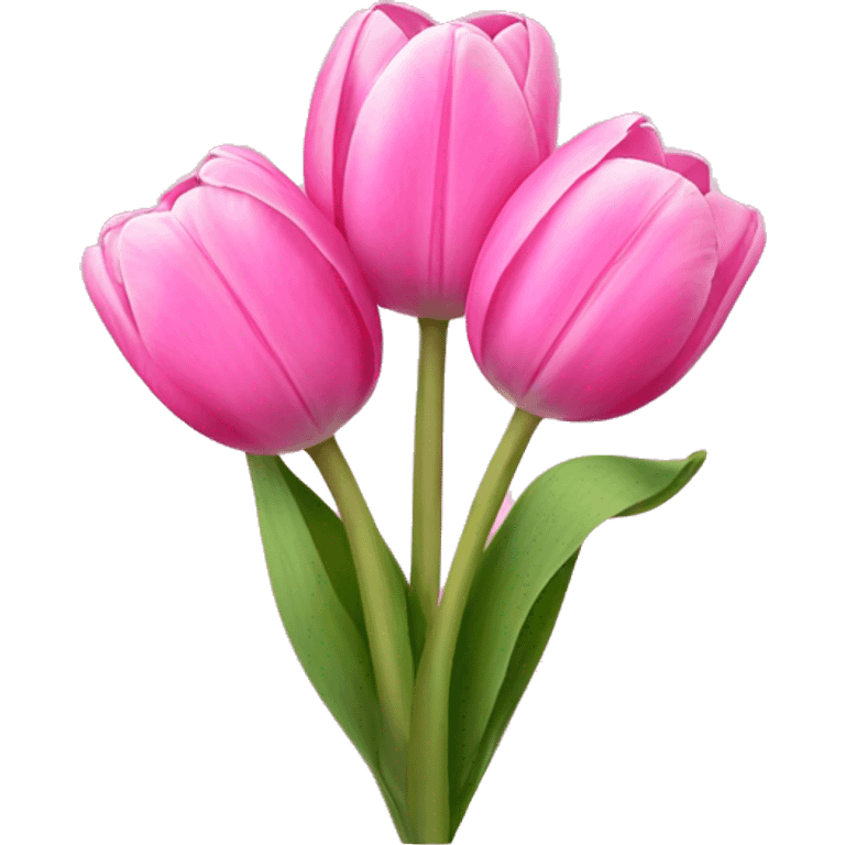 Pink tulips with a bow emoji