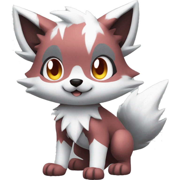 Kawaii Chibi Poochyena-Lycanroc-Pokémon Full Body emoji