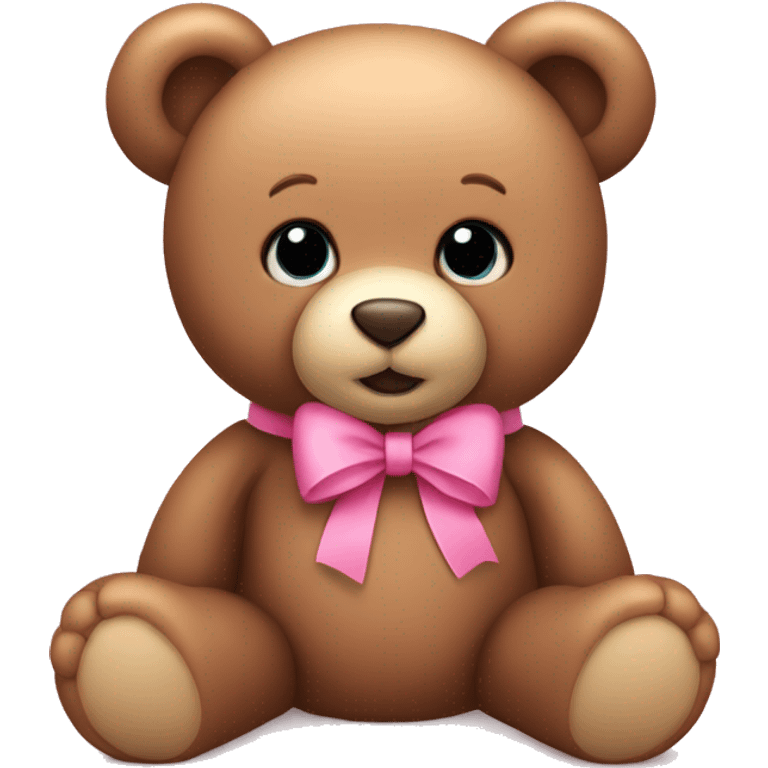 teddy bear with a pink bow  emoji