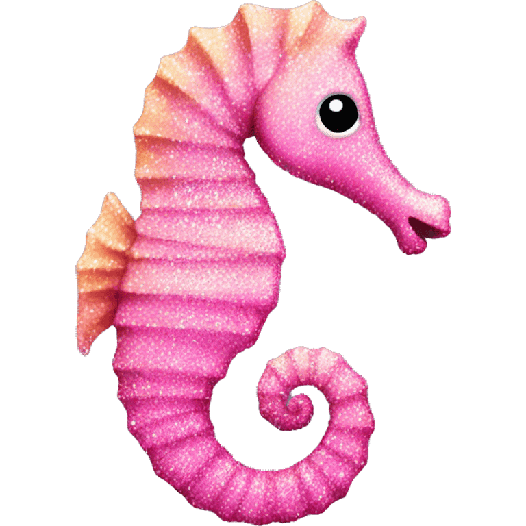 glittery pink seahorse emoji