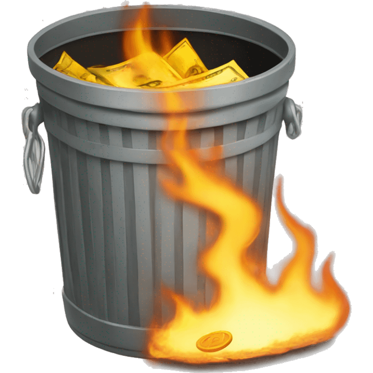 Money burning in trashcan emoji