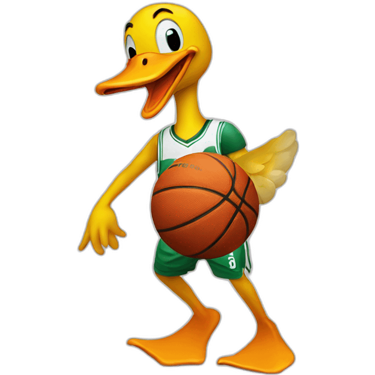 Duck playing basketball emoji