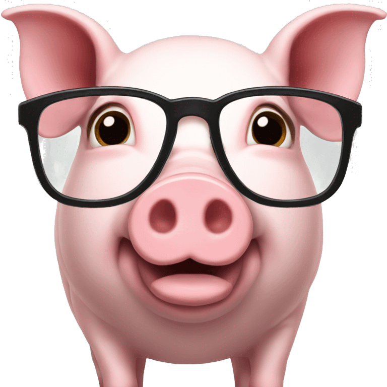 glasses on a pig emoji