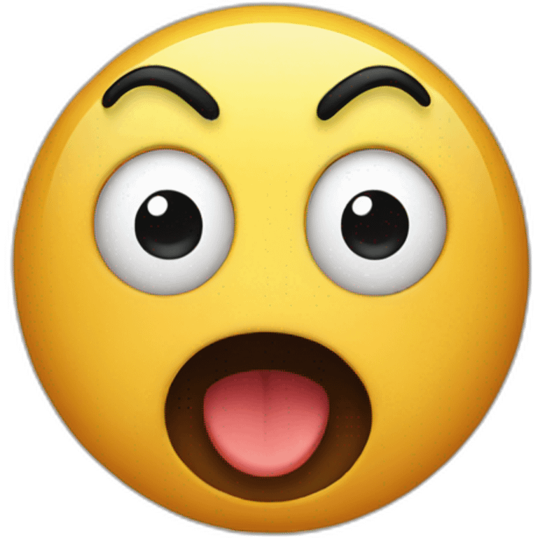 A frightened round emoji that comes running from the front  emoji