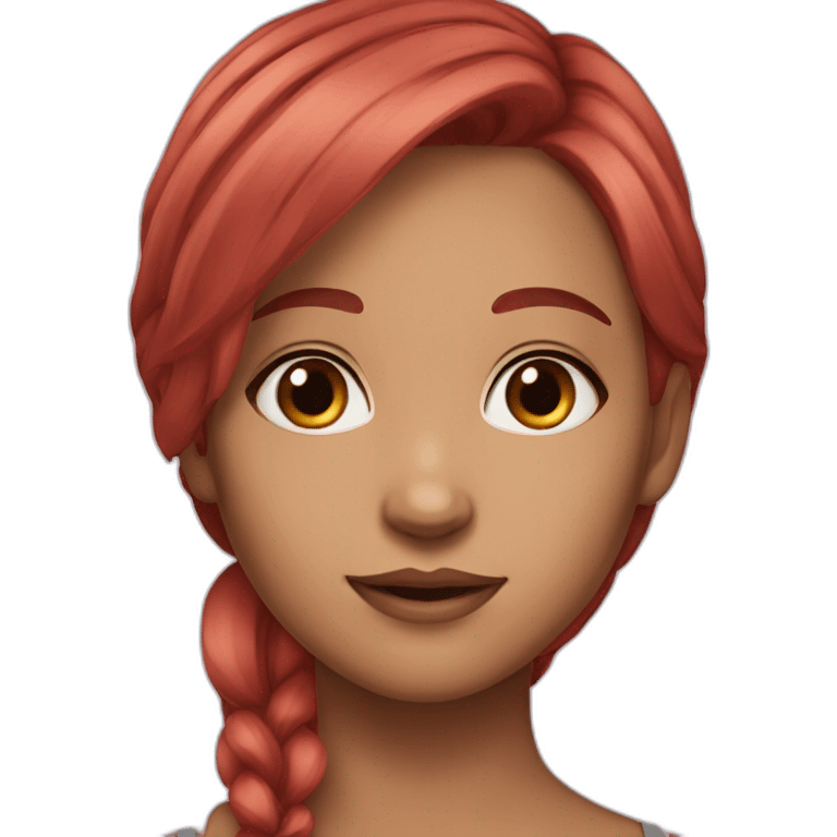 cherry red hair brown eyes girl emoji