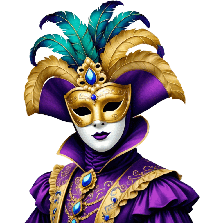 Venice Carnival performer – Cinematic Realistic Venice Carnival Performer, depicted in an opulent, elaborately masked costume with rich textures, vibrant colors, and dramatic, soft lighting, set against the historic backdrop of Venetian canals, capturing the mystery and extravagance of the carnival. emoji