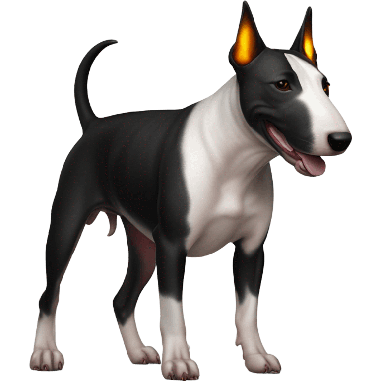 Bull terrier noir et feux  emoji