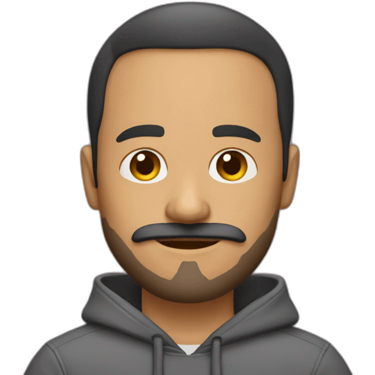 developer with hoodie рeceding hairline and mustache and beard emoji