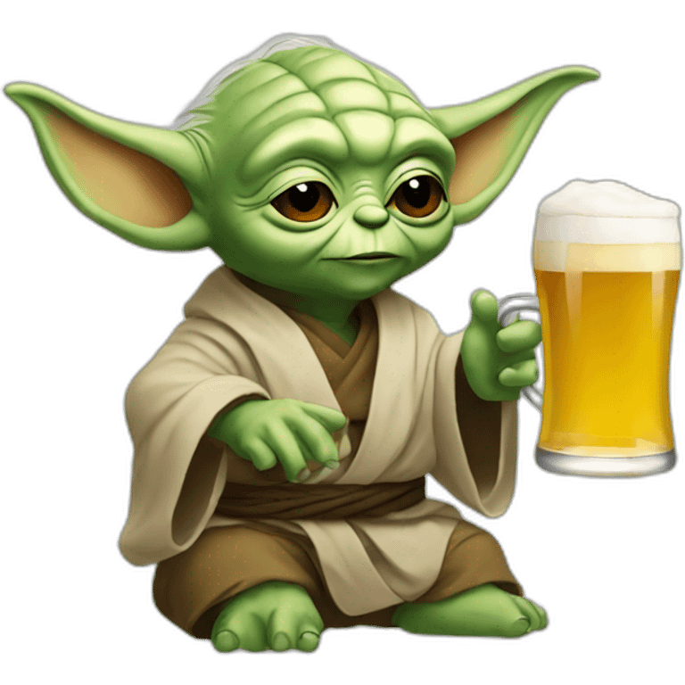 Yoda with beer  emoji