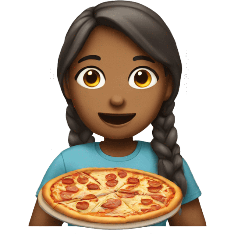 Girl eating pizza emoji