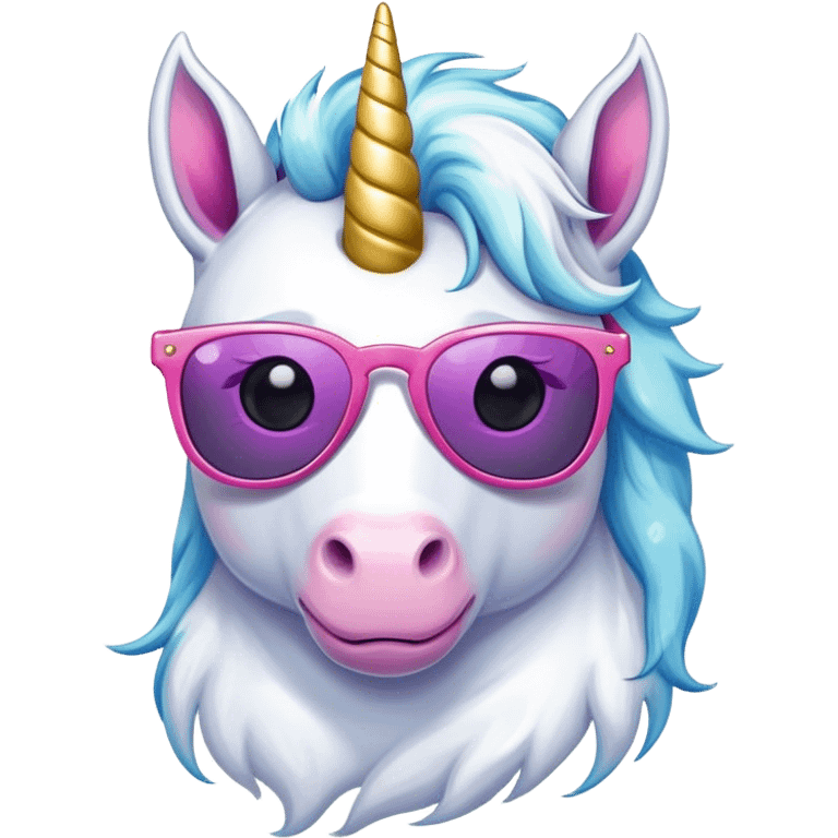 Unicornio con gafas de sol emoji