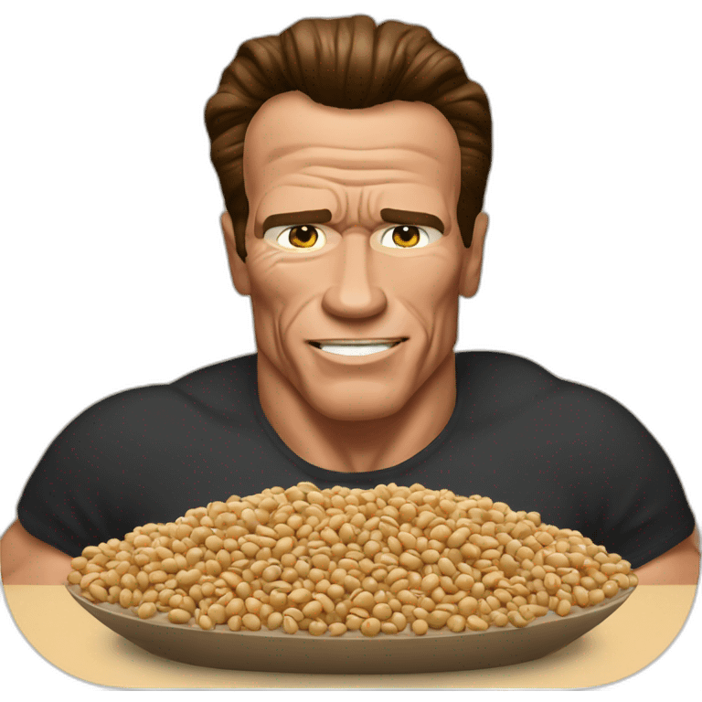 arnold schwarzenegger eating beans emoji