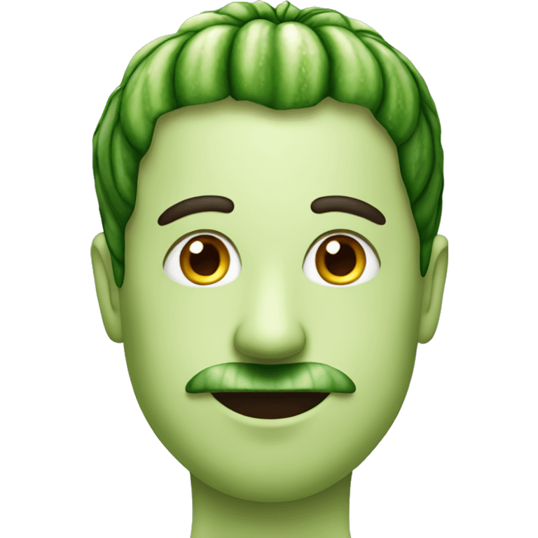 a man with a cucumber on his nose emoji