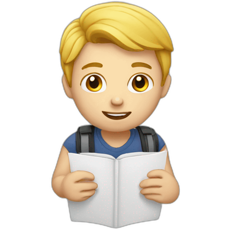 white kid taking notes emoji