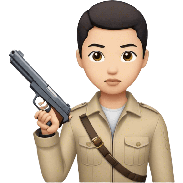 asian with a gun emoji