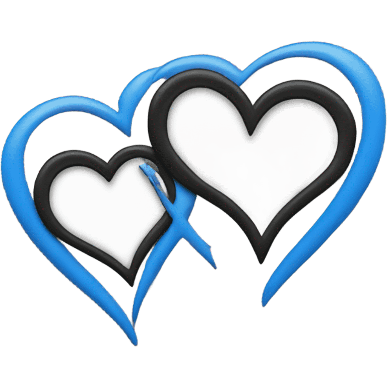 Blue and black heart emoji