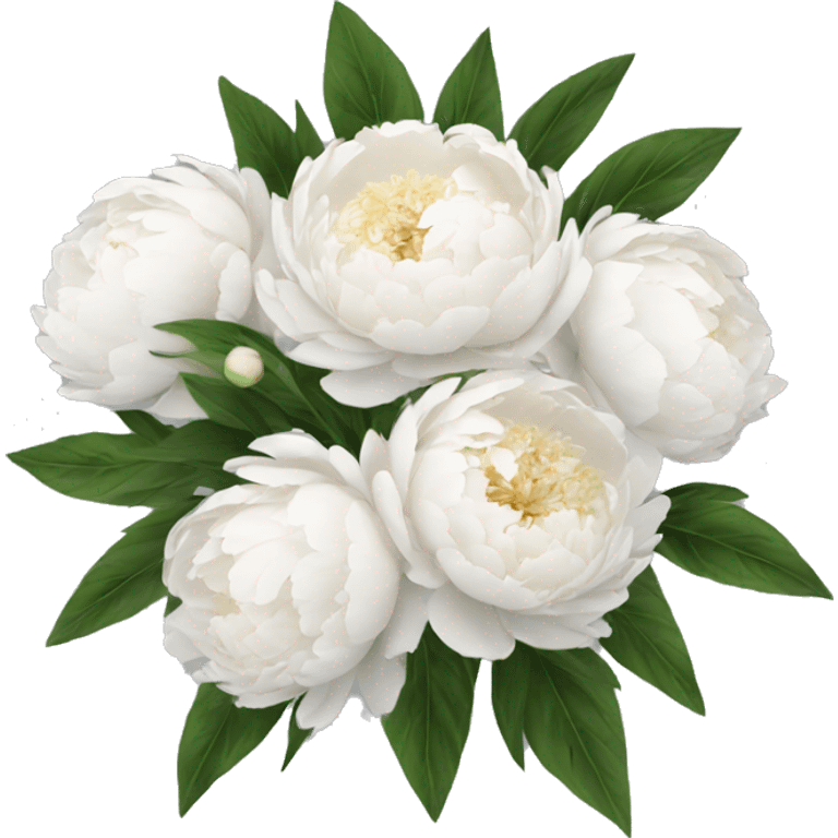 White peonies bouquet  emoji