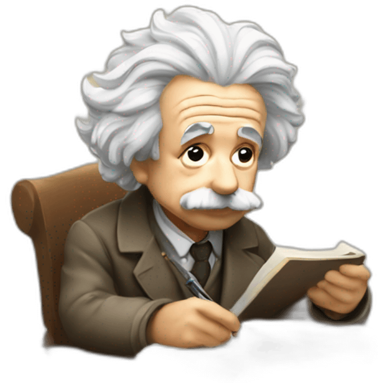 Albert Einstein studying research emoji