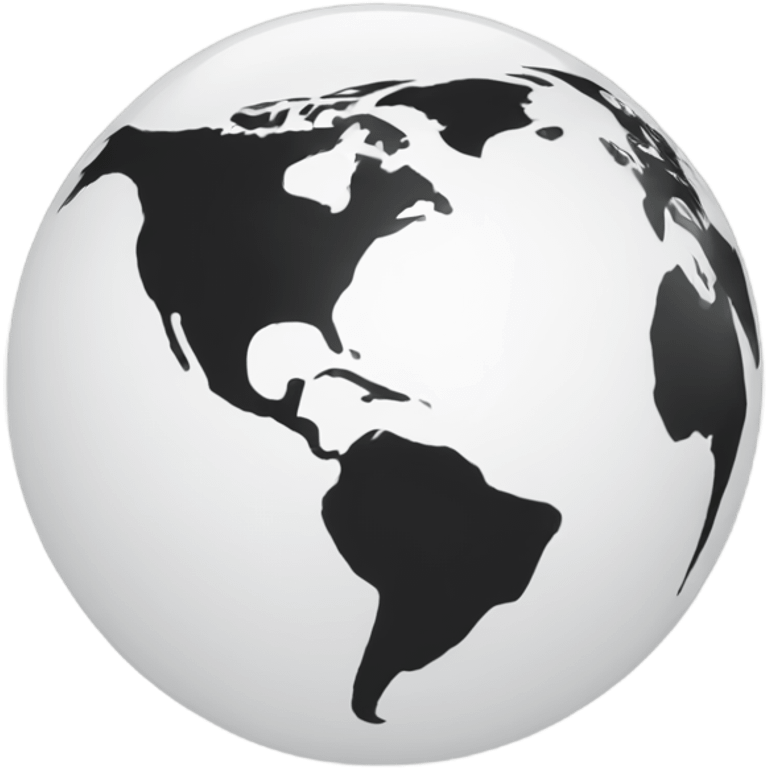 Black and white globe emoji