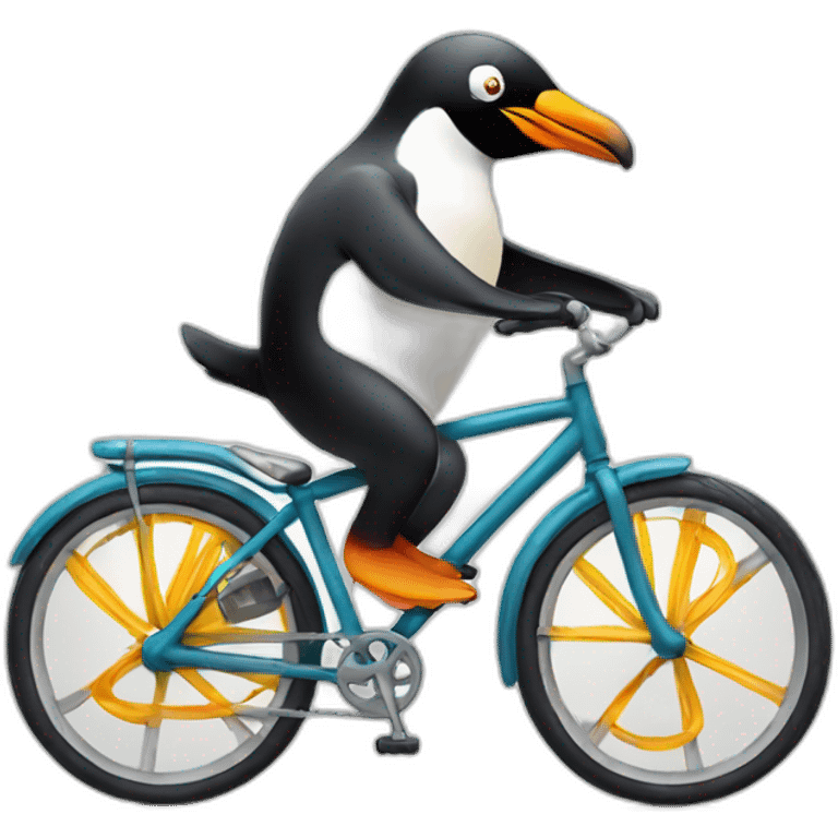 a penguin on a bike  emoji