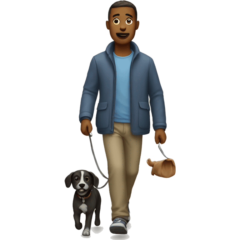  Man walking with dog emoji