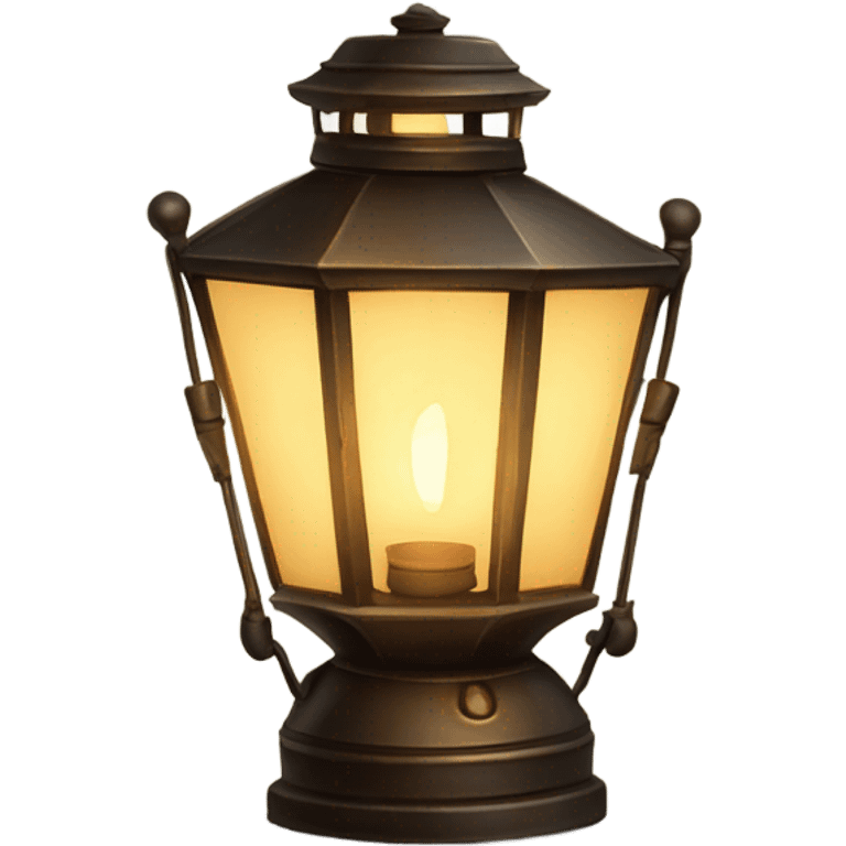 A glowing, vintage lantern emoji