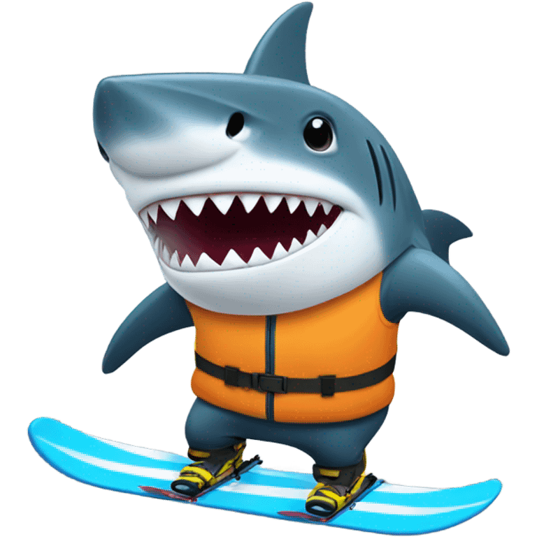 shark skiing emoji