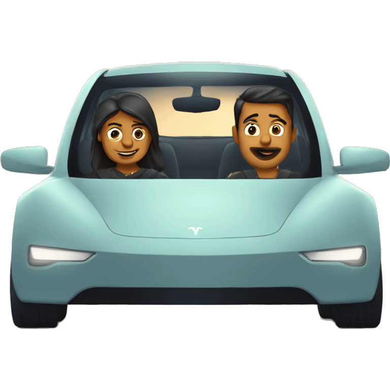 Drive the Tesla with Indian friend safely  emoji