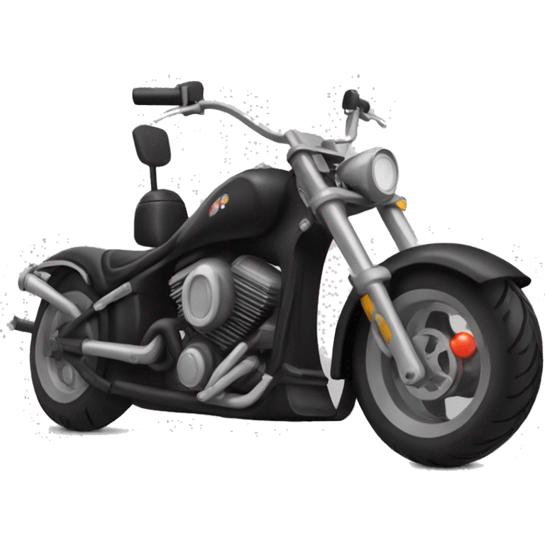 Una moto chopper negra con Papanoel sencillo de pie emoji