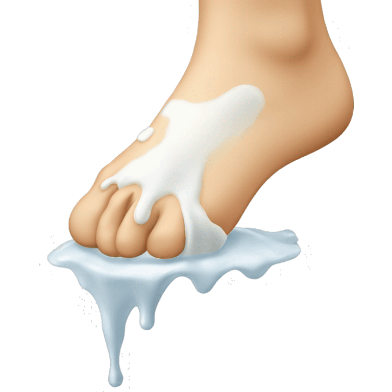 milk spilled on a foot  emoji