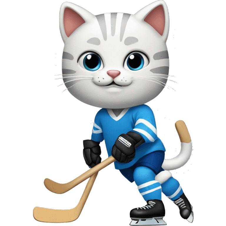 Cat playing hockey  emoji