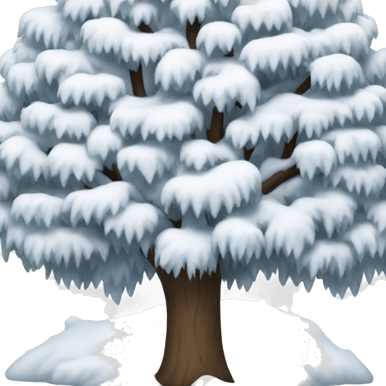 Snow covered tree emoji