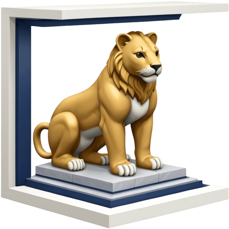 penn state nittany lion statue isometric exterior view emoji