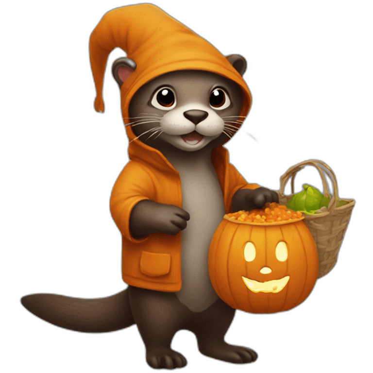 otter trick or treating emoji