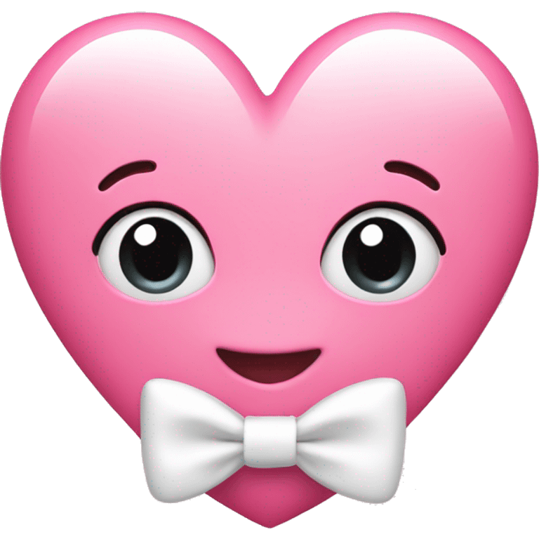 Pink heart with white bow emoji