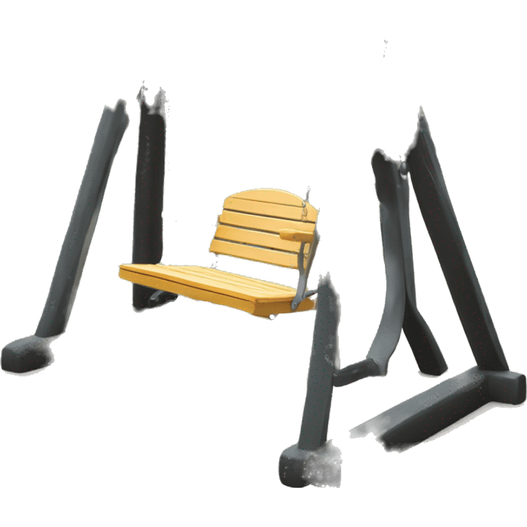 One seat swing set wood, metal seat emoji