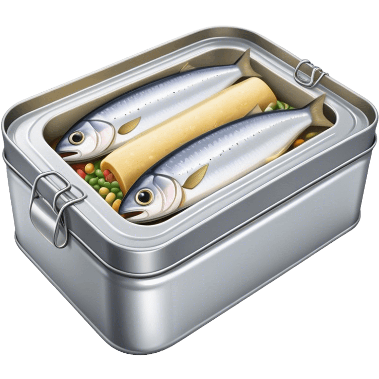 Small Tin rectangle sardine can opened  emoji