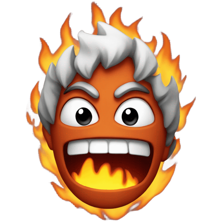 Fire with a mad face  emoji