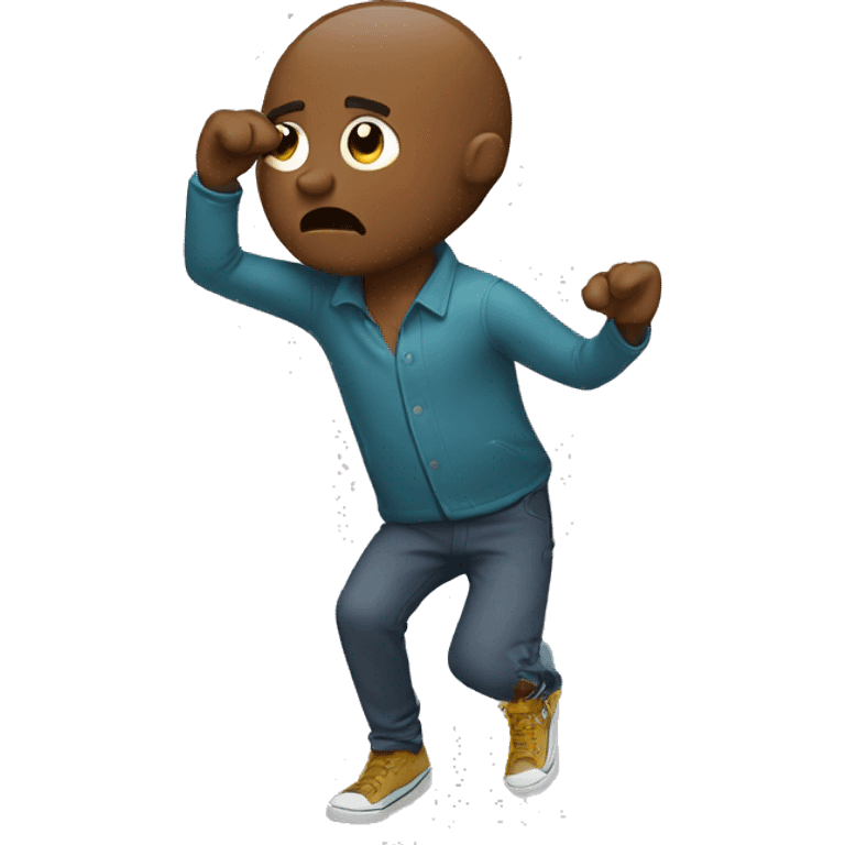 man doing the dab emoji