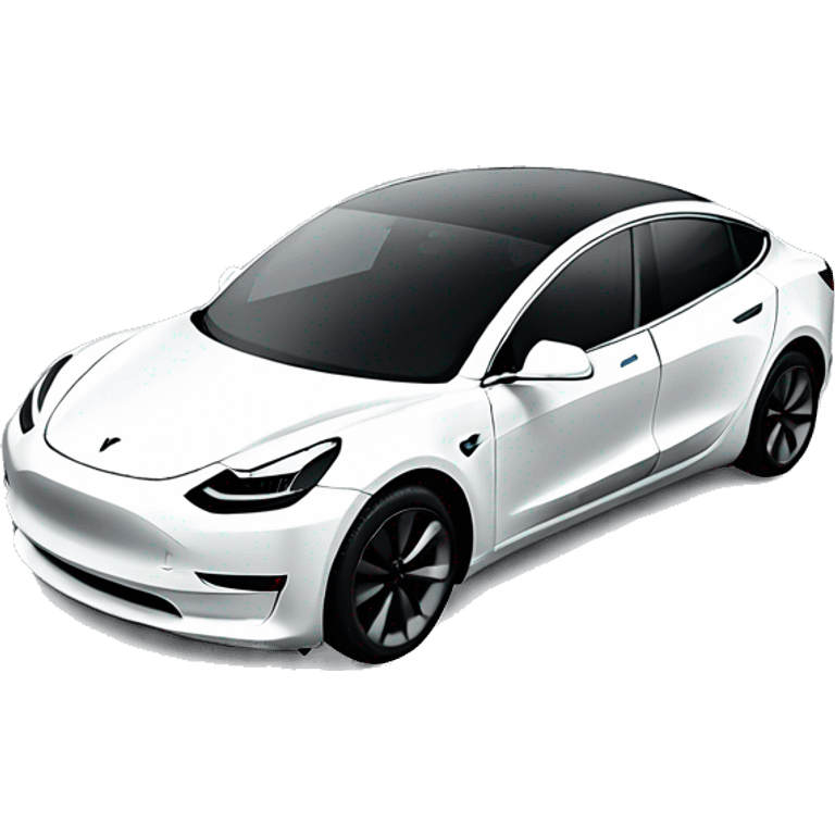 White Tesla model 3 emoji