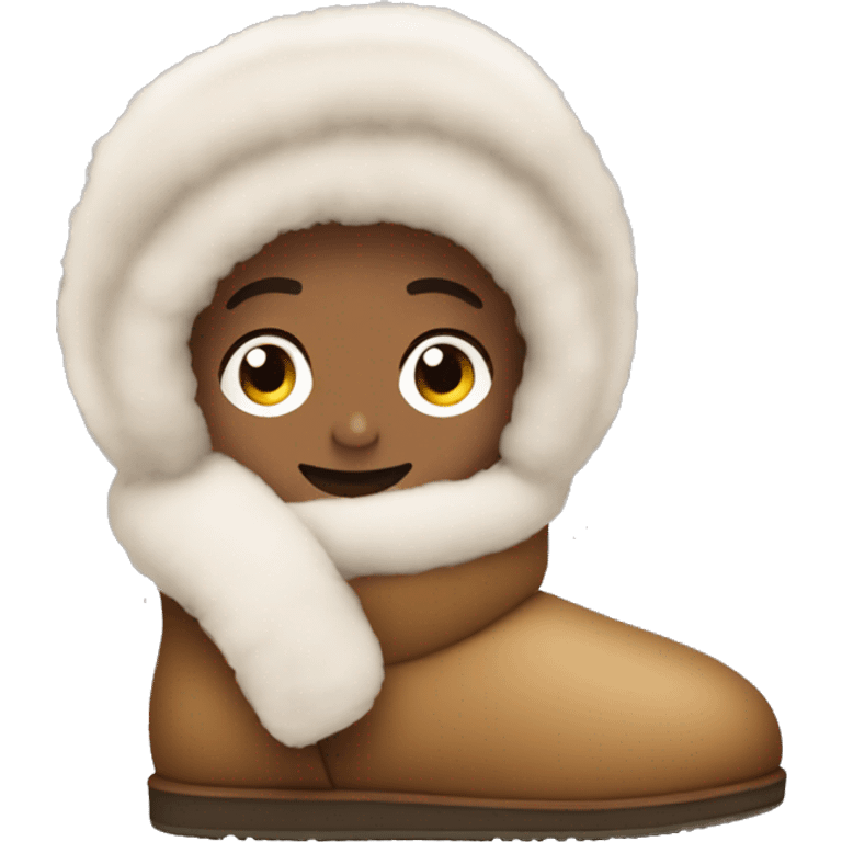 UGG slippers with a boy emoji