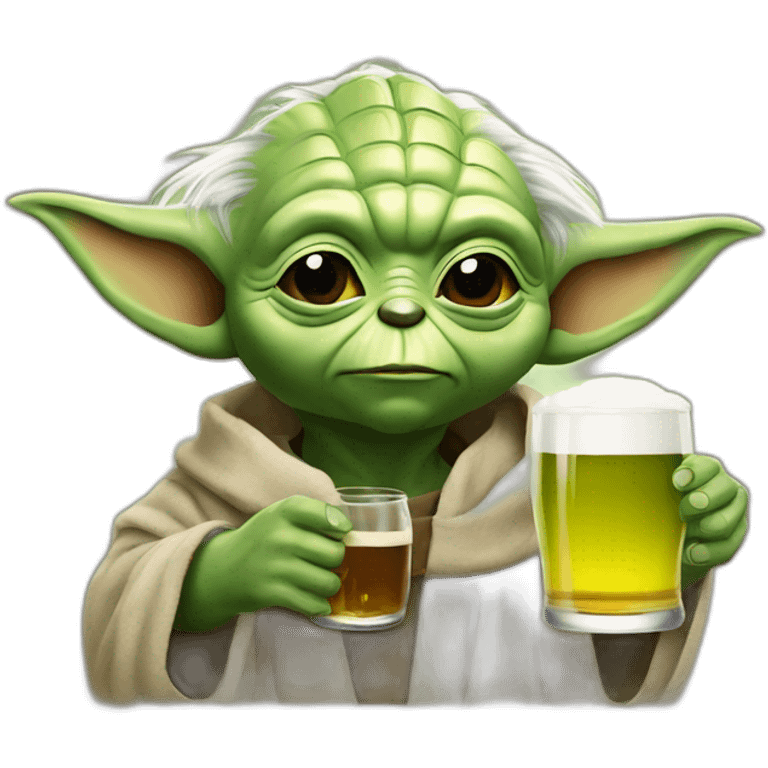 Yoda drink a beer emoji