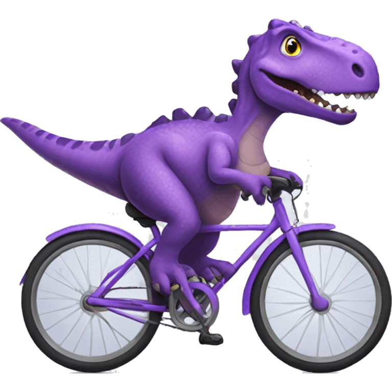 Purple dinosaur riding a bike  emoji