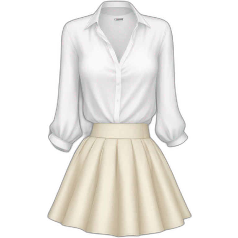 low cut blouse white girl skirt emoji