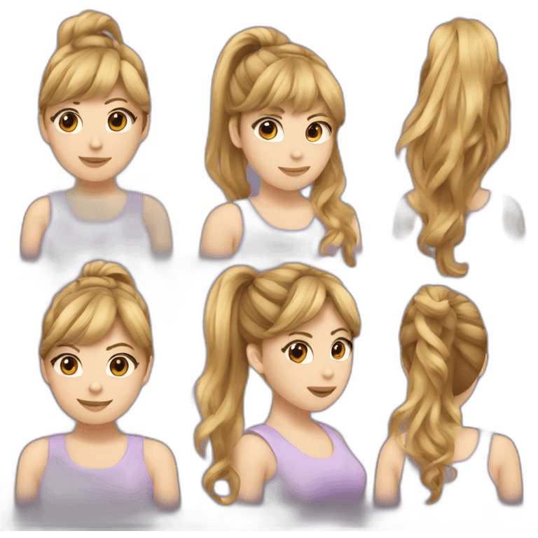 Jennette McCurdy, hair with ponytail emoji